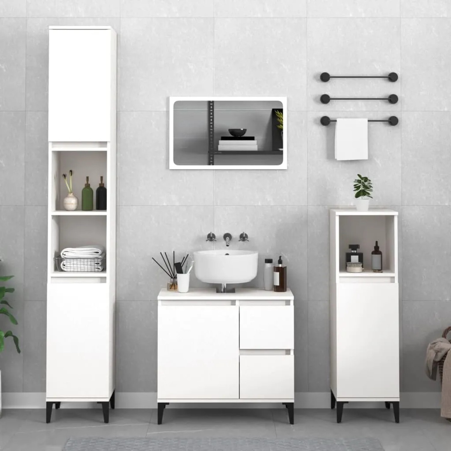 kleiderschrank schwarz weiß 200cm mit Spiegel und Schubladen KAYA 03 Color:Greystone