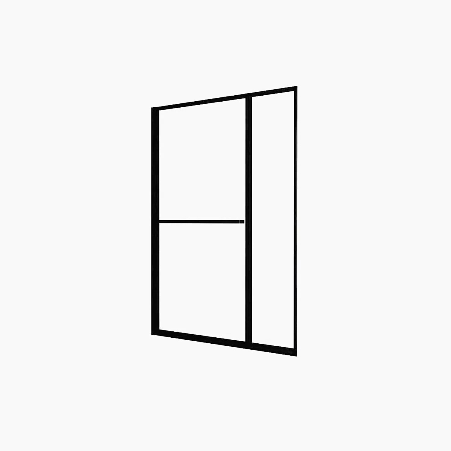 Duschparadies Badewannenaufsatz 100 x 140cm Drehbar 4mm Glas Dusche Schwarz Mit Handtuchhalter