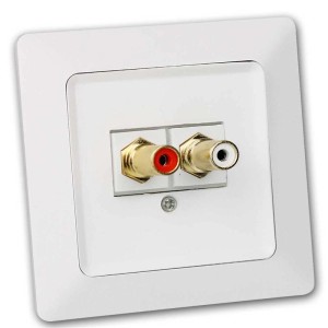 world-trading-net MILOS Cinch Dose Weiß Unterputz RCA Weißrot