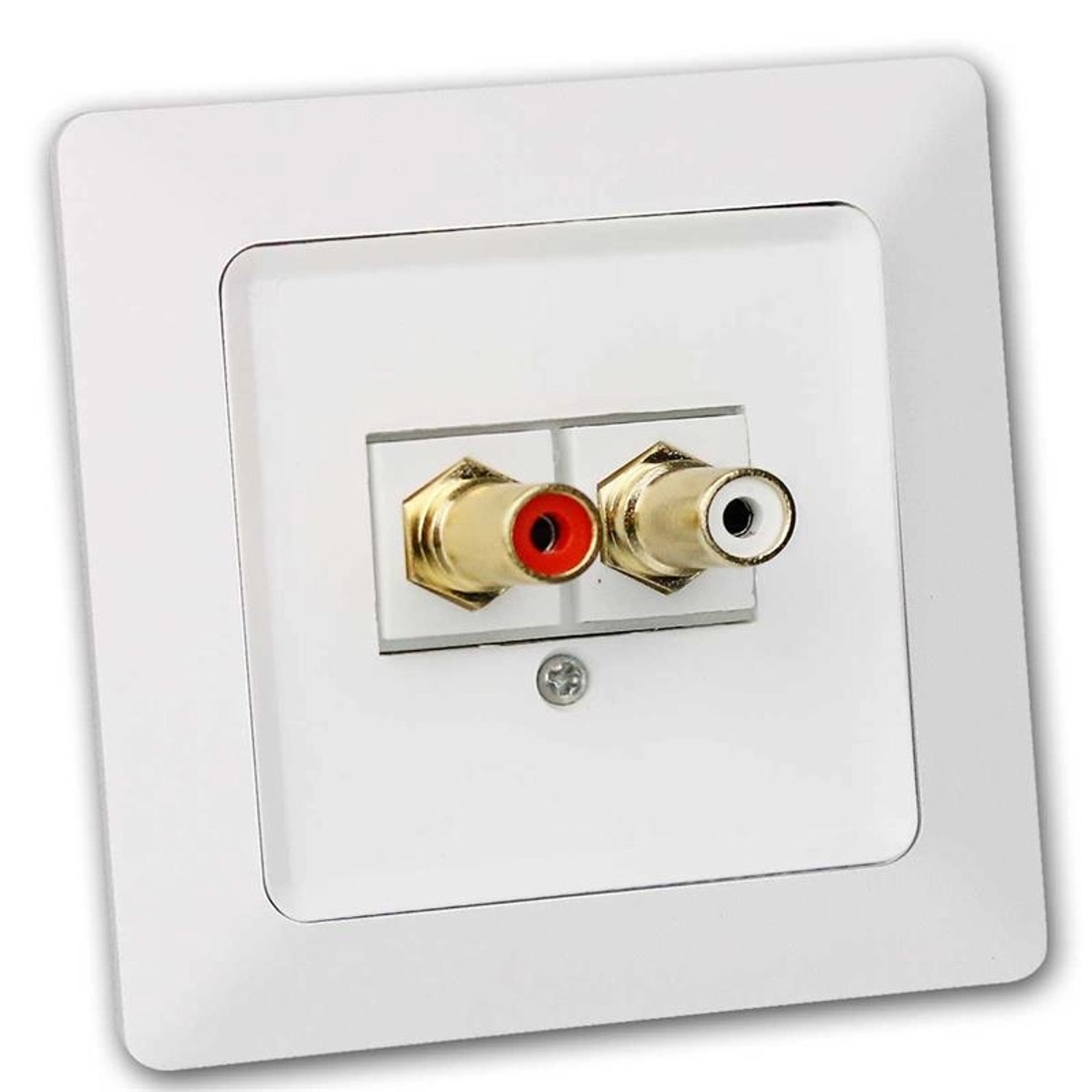 world-trading-net MILOS Cinch Dose Weiß Unterputz RCA Weißrot