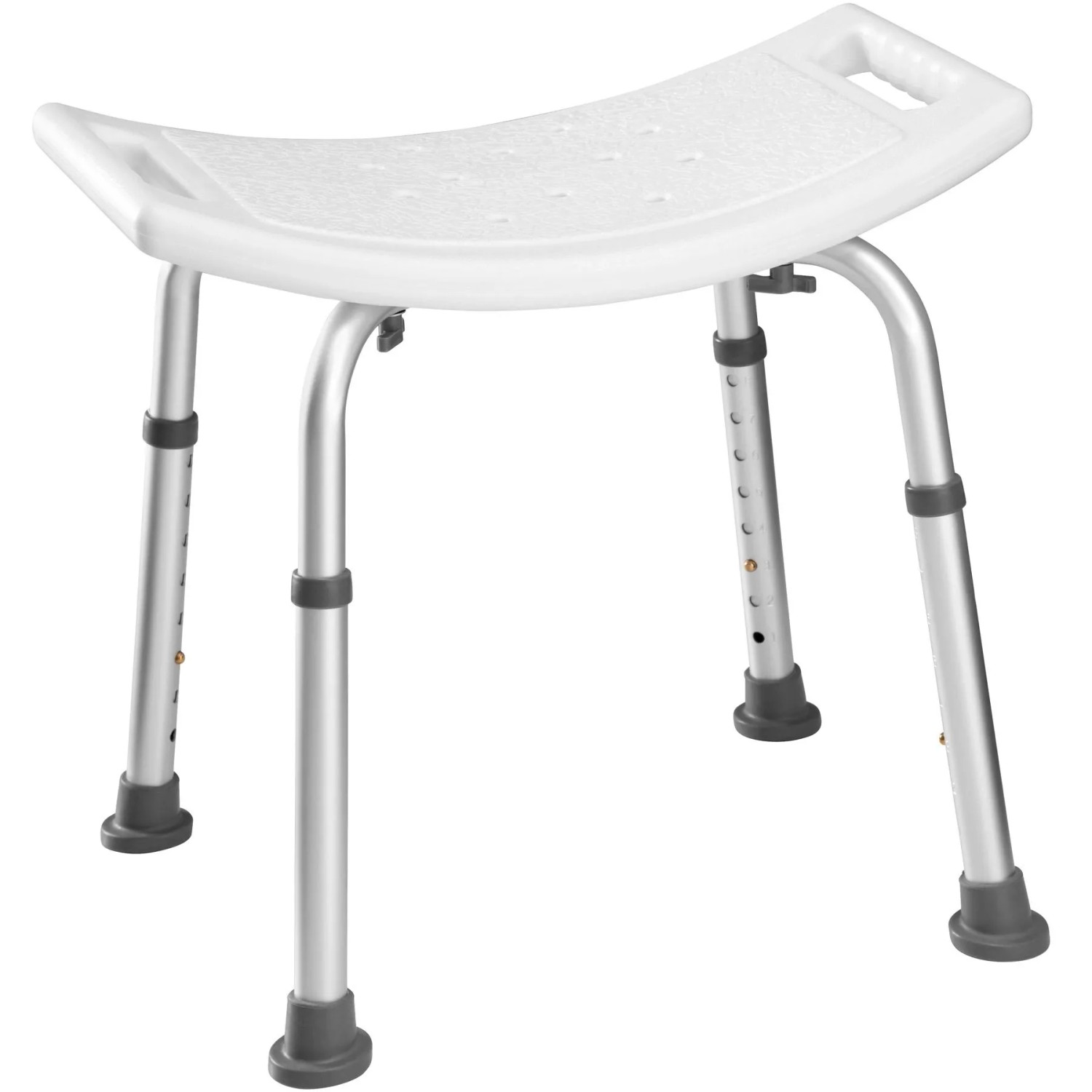 Tectake Aluminium Duschhocker Mit Teleskopbeinen Strukturierte Oberfläche Mit Abflusslöchern 51 X 39 X 60 50 Cm Weiß