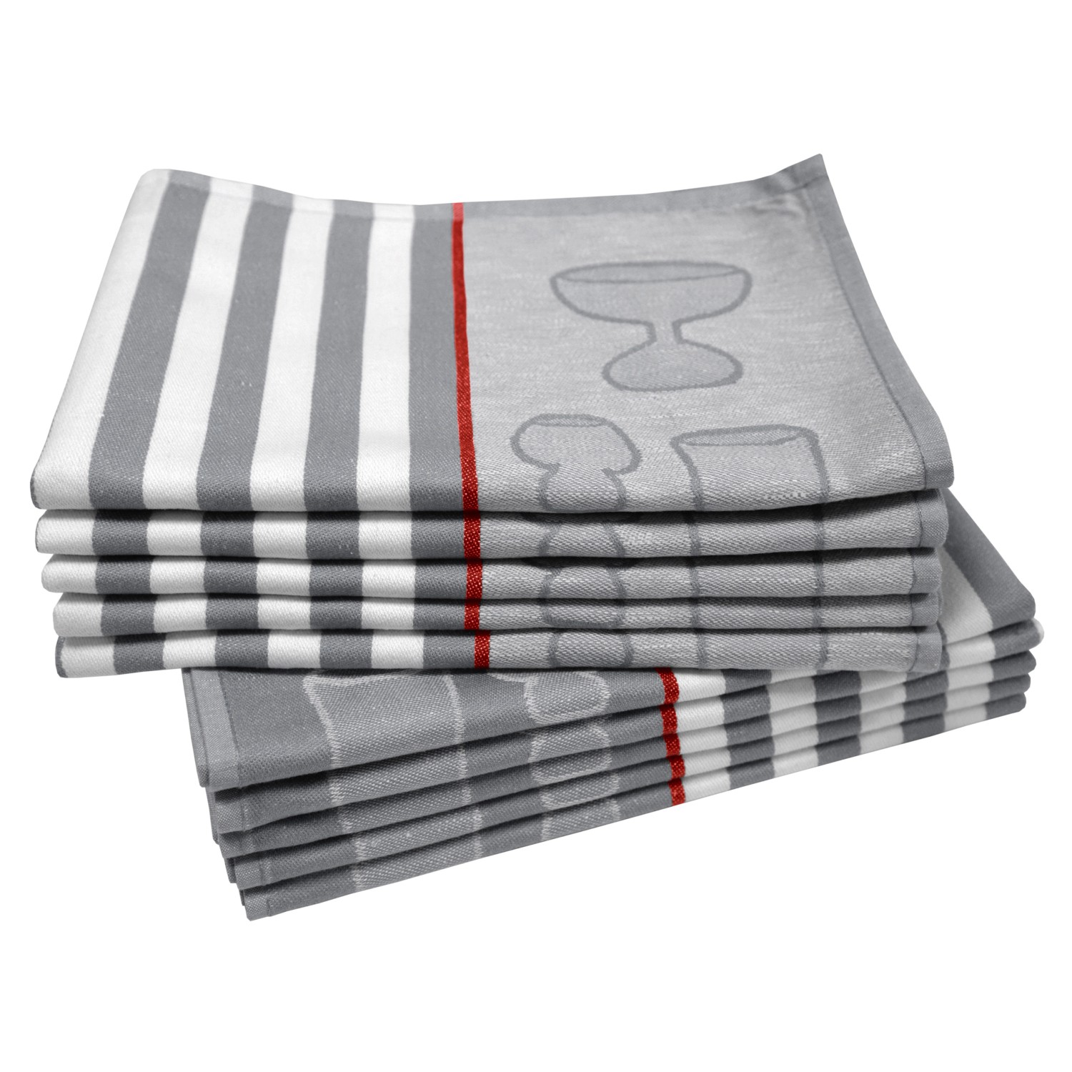 Thumbnail - Dyckhoff Geschirrtuchset Gläser Anthrazit 50 x 70 cm 10-tlg.