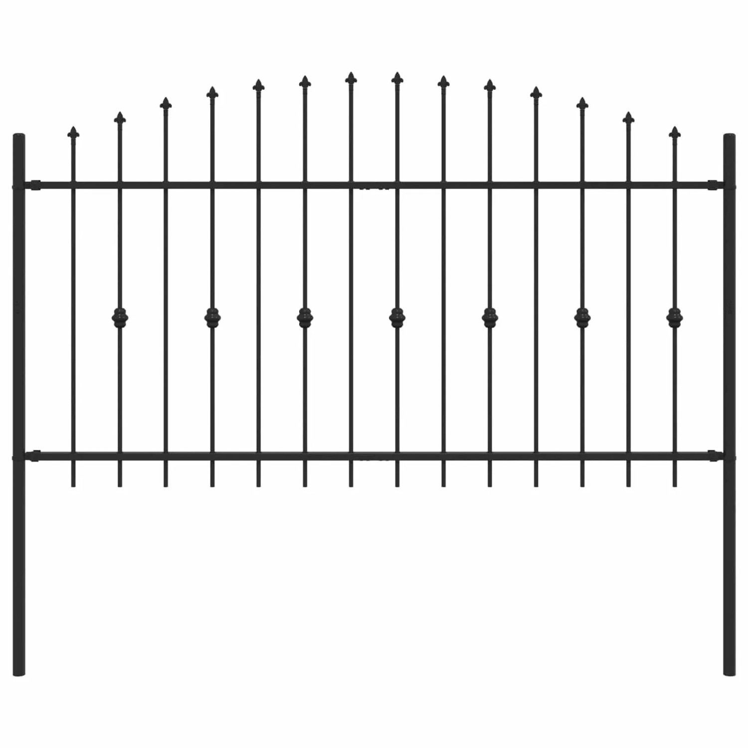 vidaXL Spießzaun Schwarz 200 x 150 cm Pulverbeschichteter Stahl 42030087