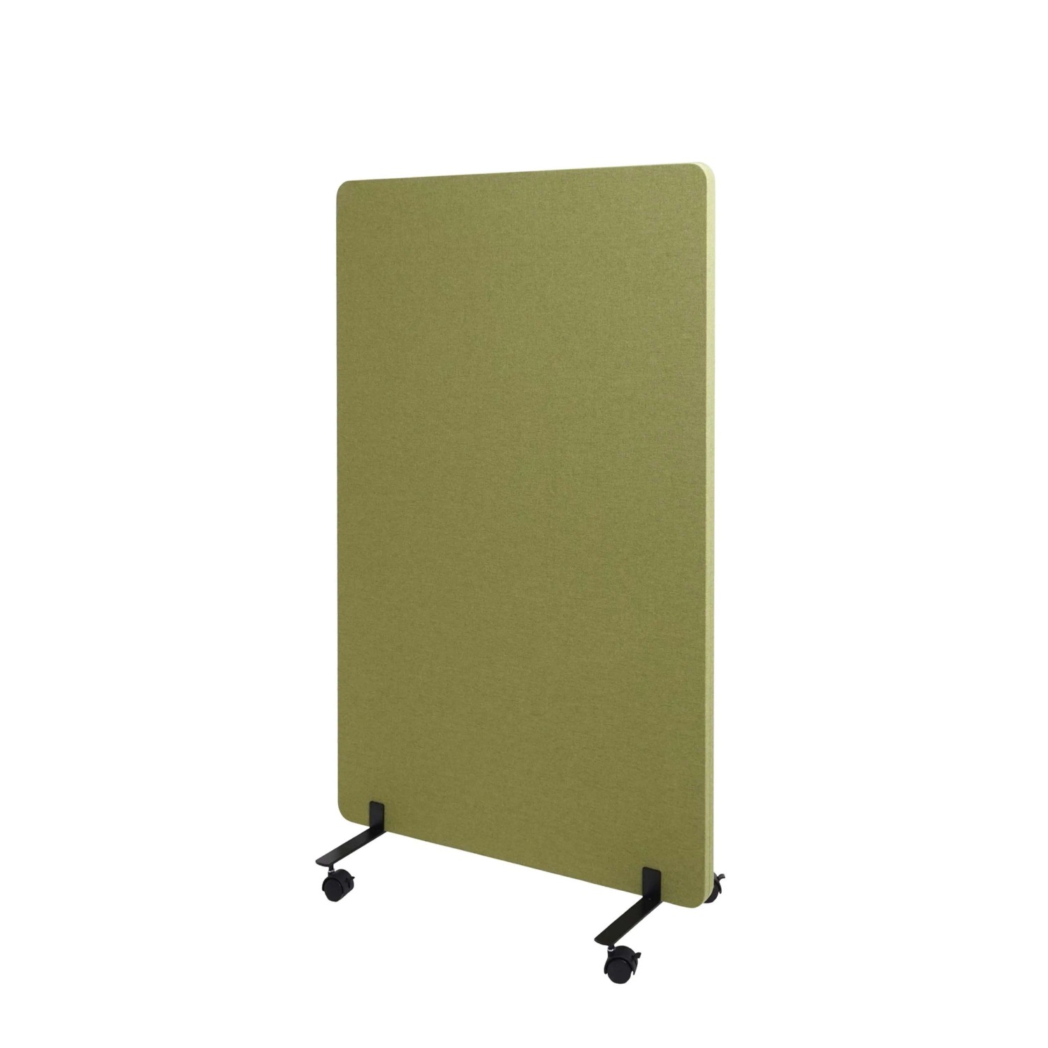 MCW Akustik-Trennwand G77 Doppelwandig Rollbar Textil 127x80cm Grün