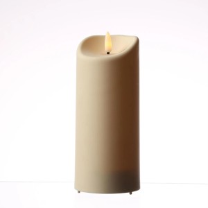 Marelida LED Kerze Für Außen Garten Balkon Flackernd Timer H  17,5cm D  7,5cm Creme