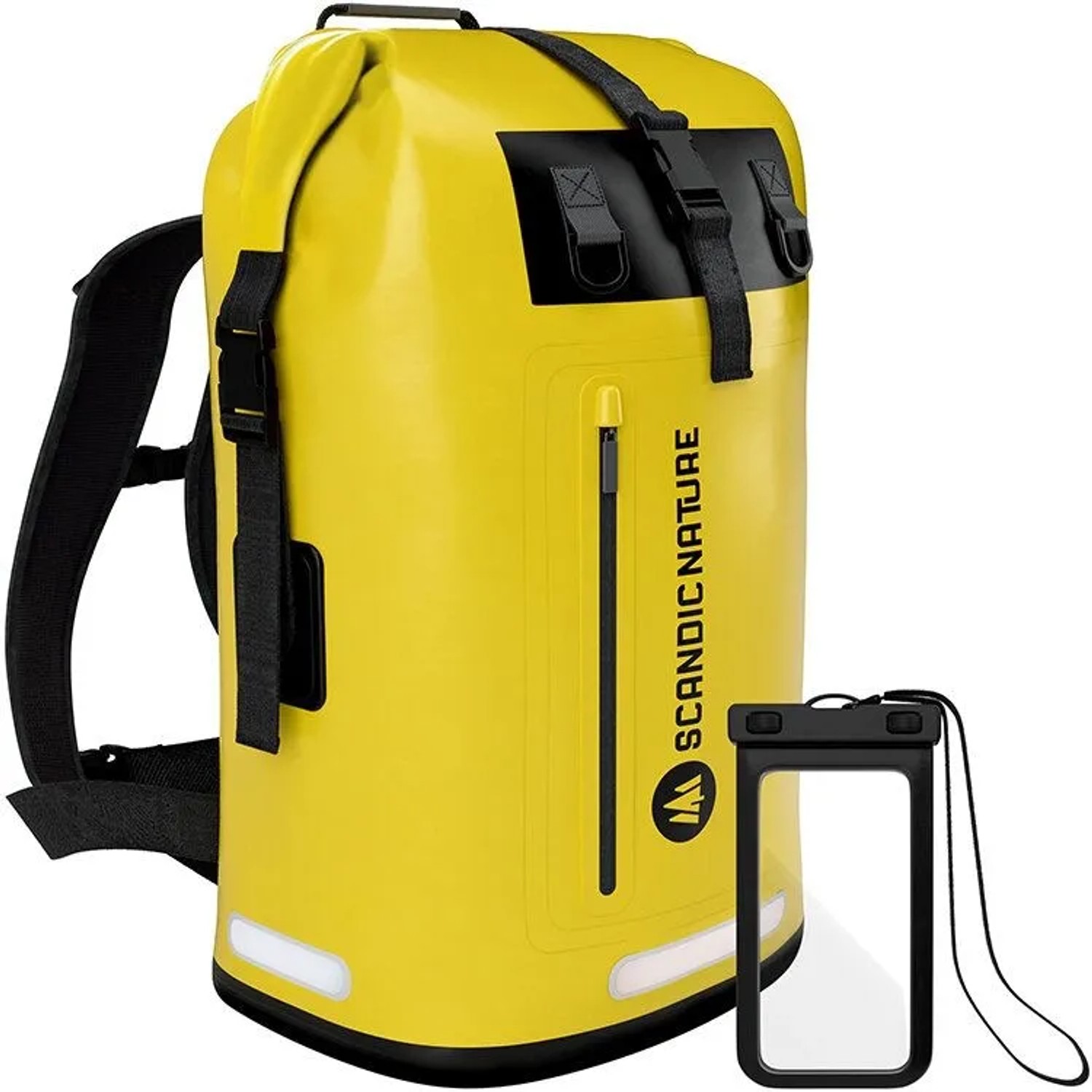 SCANDIC NATURE Rucksack Pioneer 55L Gelb Wasserdicht Roll Top Backpack Outdoor Wanderrucksack Trekkingrucksack Reiserucksack