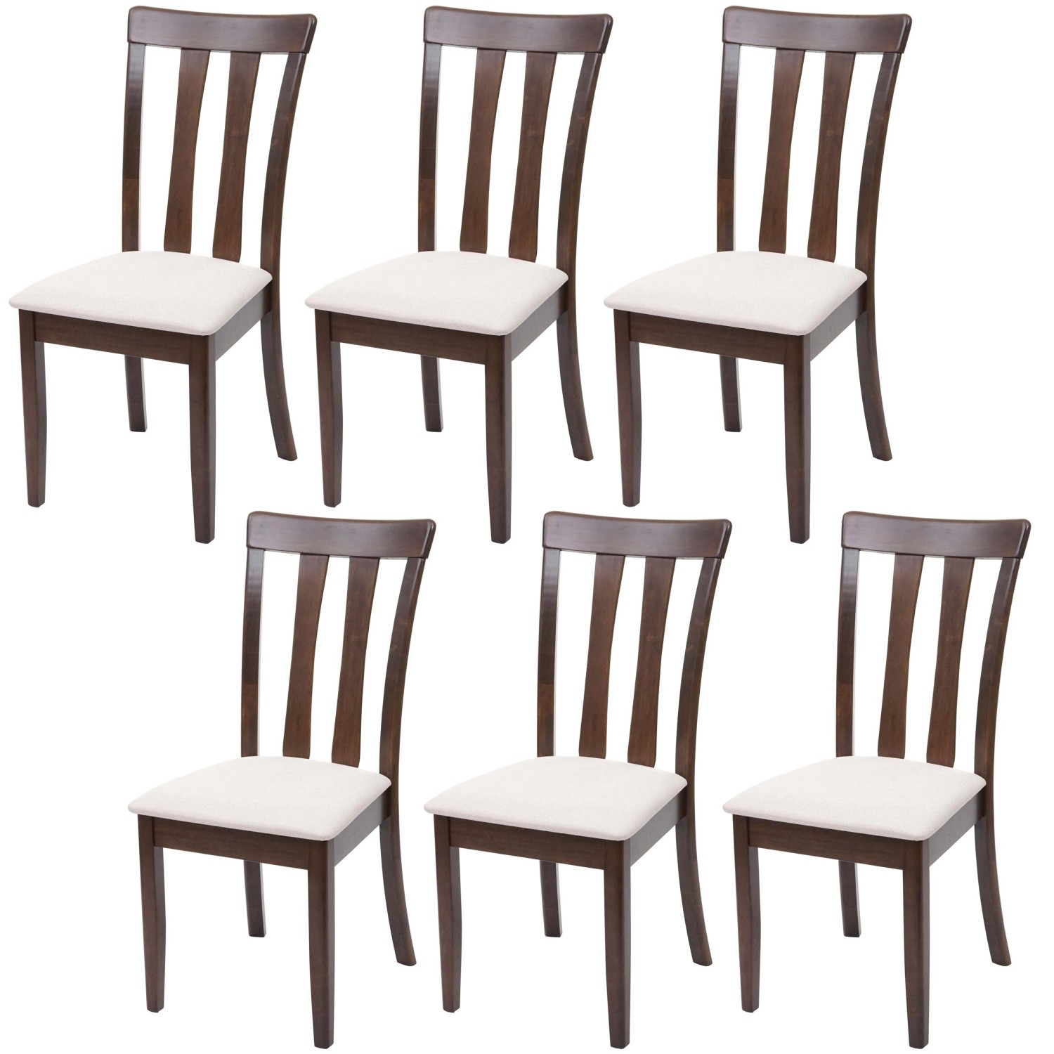 MCW Esszimmerstuhl G46 6er-Set Dunkles Gestell Beige günstig online kaufen