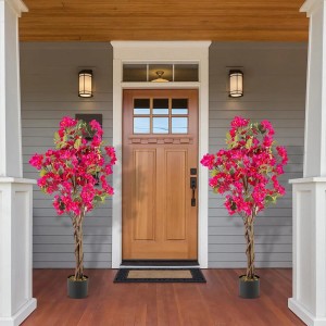 Costway Künstlicher Bougainvillea Baum für Büro Garten Rosa 120 cm