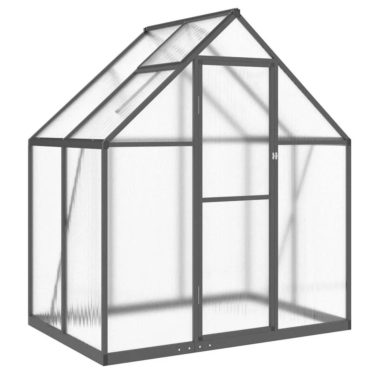 Furnicato Gewächshaus Mit Fundamentrahmen Anthrazit 169x114x195 Cm Alu