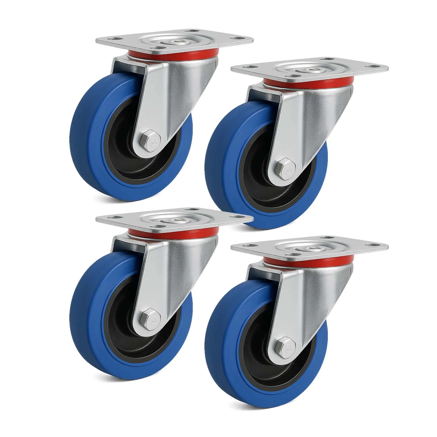 Wiltec Lenkrollen Set 4X Transportrolle O. Bremse 100Mm Möbelrolle 160Kg