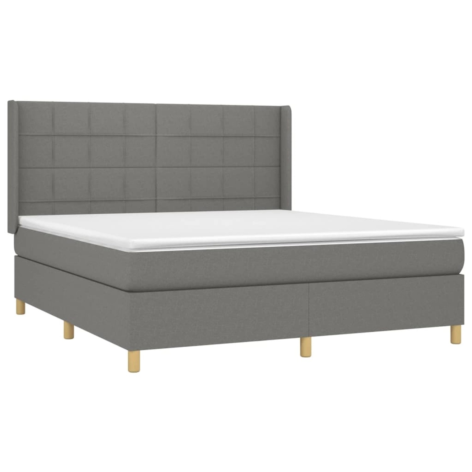 vidaXL Boxspringbett mit Matratze & LED Dunkelgrau 180x200 cm Stoff 3138894 günstig online kaufen
