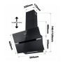 Schwarze CIARRA Kopffrei Dunstabzugshaube 60 cm mit Touch Control. Maße und verstellbarer Kamin.