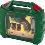 Bosch Workcase Ixolino mit Akkuschrauber II und Werkzeug im transparenten Koffer.