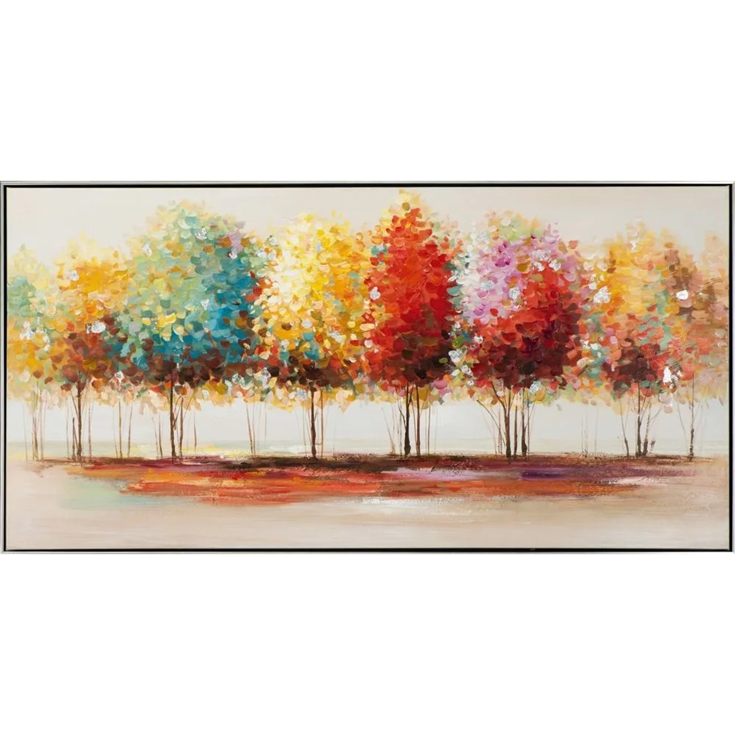 Art Universe Leinwandbild Bunter Herbstwald 72 x 142 cm