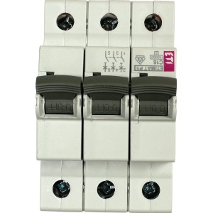 ETIMAT Leitungsschutzschalter, 3-polig, 16A, für den Schutz von Stromkreisen.
