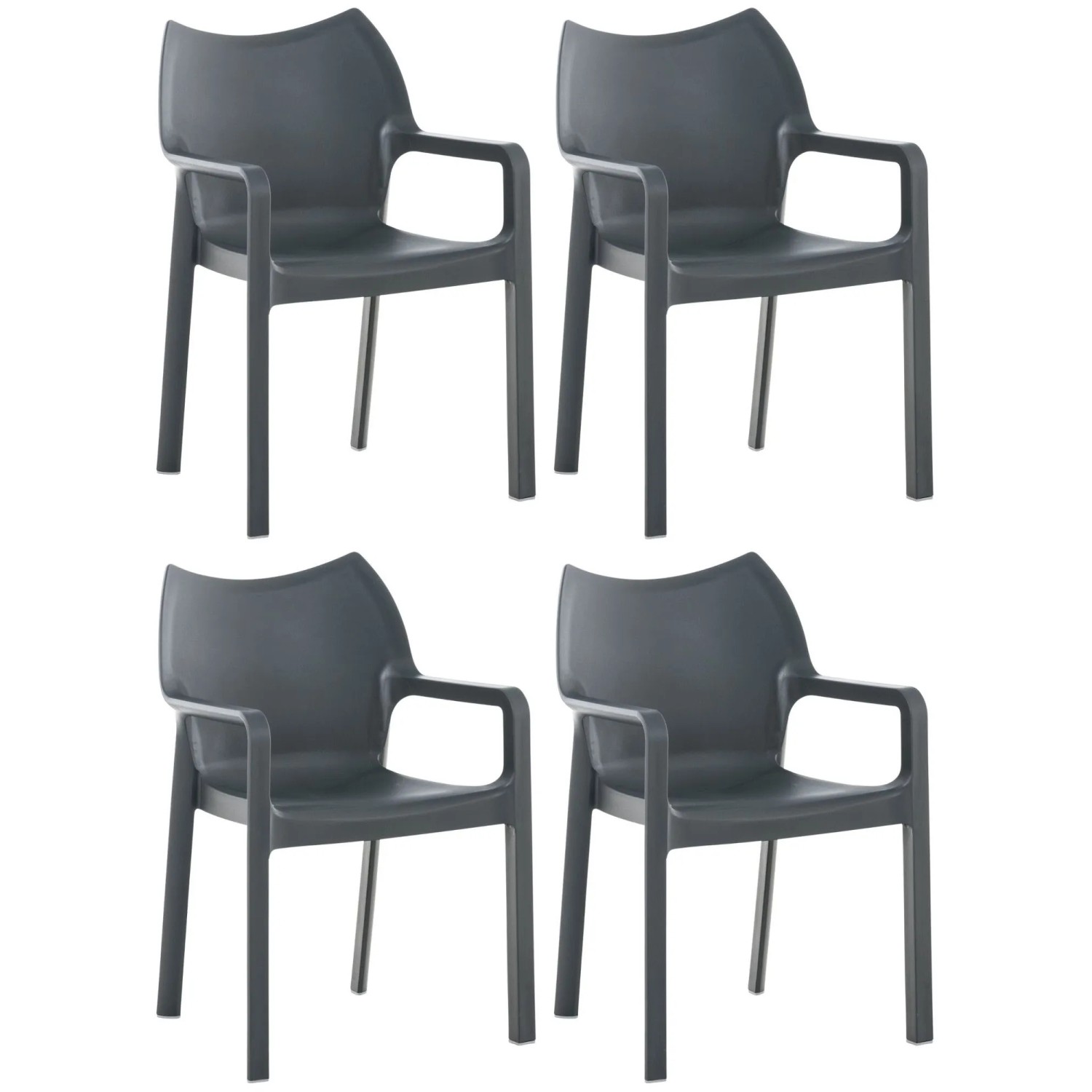 CLP 4er Set Stuhl Diva Dunkelgrau