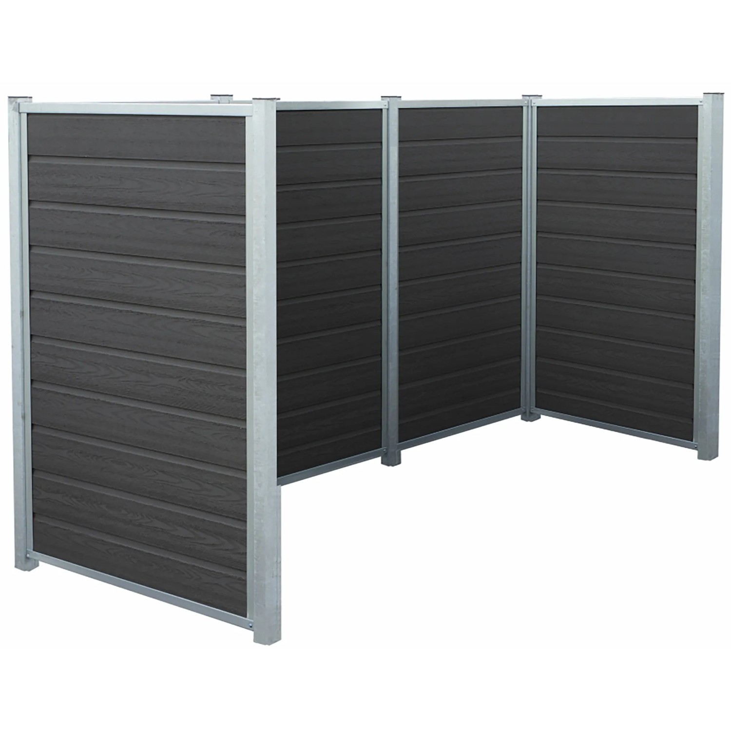 Plus Holz Mülltonnenverkleidung Artura WPC 288 cm x 99 cm x 142 cm zum Einbeton.