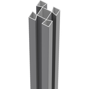 ZacAlu Zaunpfosten, silbergrau, 7,3x7,3x240 cm, Aluminium, für Zaunbau & Sichtschutz.