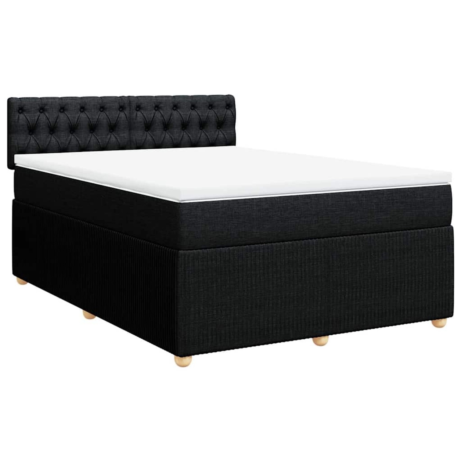 vidaXL Boxspringbett mit Matratze Schwarz 140x190 cm Stoff 3287460 günstig online kaufen