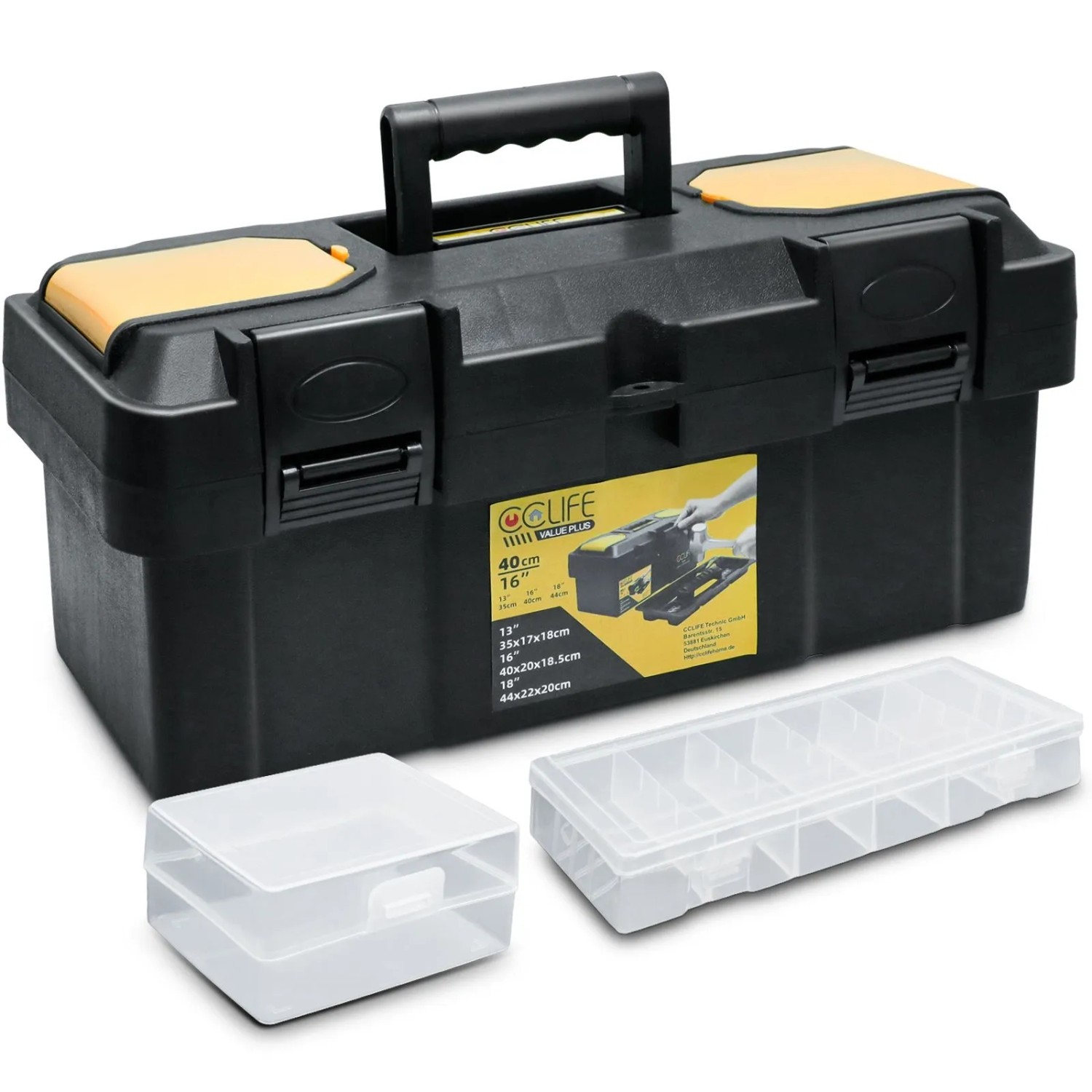 CCLIFE Werkzeugkoffer 16 Zoll Werkzeugbox Kunststoff mit Organizer Aufbewah günstig online kaufen