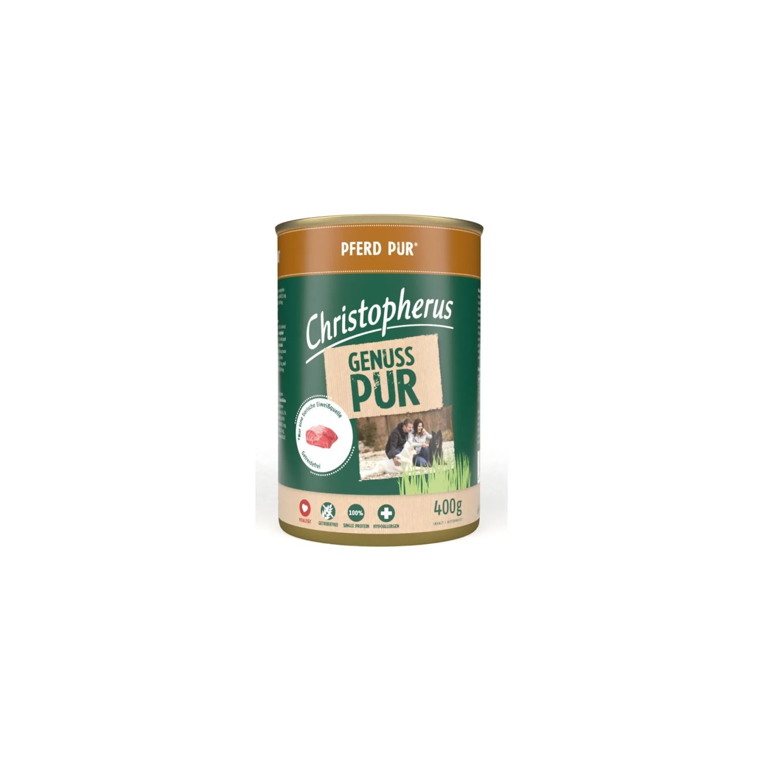 Christopherus Hunde-Nassfutter Pur Pferd 400 g