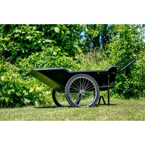 Schwarze Polar Schubkarre Ultimate Cart (165x74cm) für Garten und Bau.