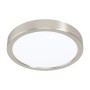 Runde Eglo LED Deckenleuchte Fueva 5, Nickel matt/weiß, 21cm Durchmesser.