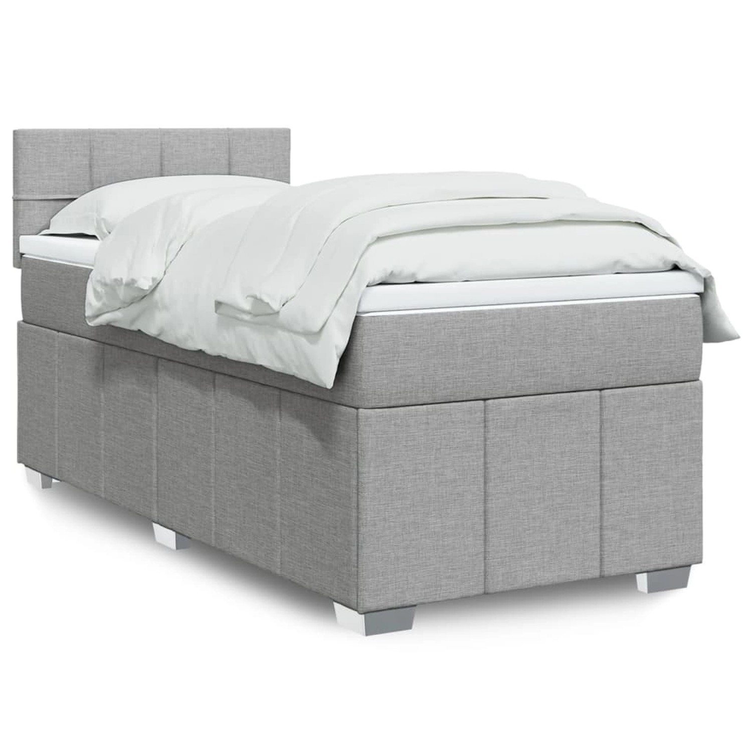 vidaXL Boxspringbett mit Matratze Hellgrau 80x200 cm Stoff 3289195 günstig online kaufen