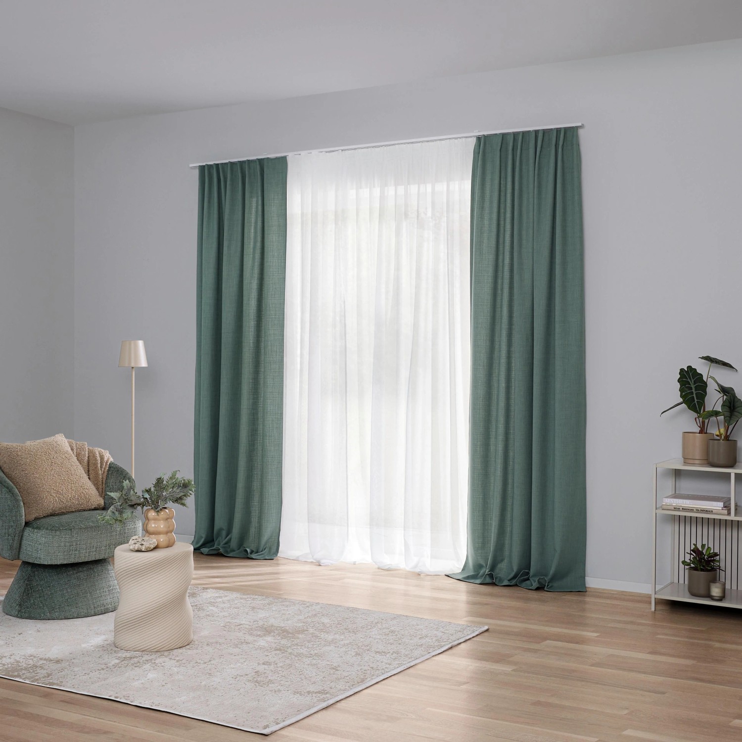 Premium Living Fertigvorhang Leo in Olivgrün ca. 135x255cm_7