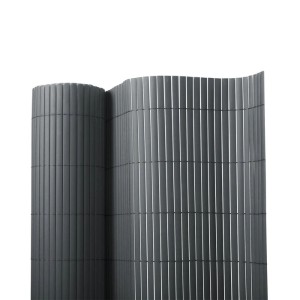 Grauer KARAT PVC Sichtschutzzaun (200x300cm) für Garten und Balkon, blickdicht.