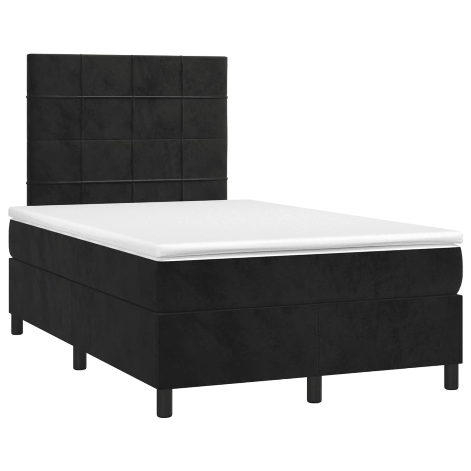 vidaXL Boxspringbett mit Matratze & LED Schwarz 120x190 cm Samt 3270313 günstig online kaufen