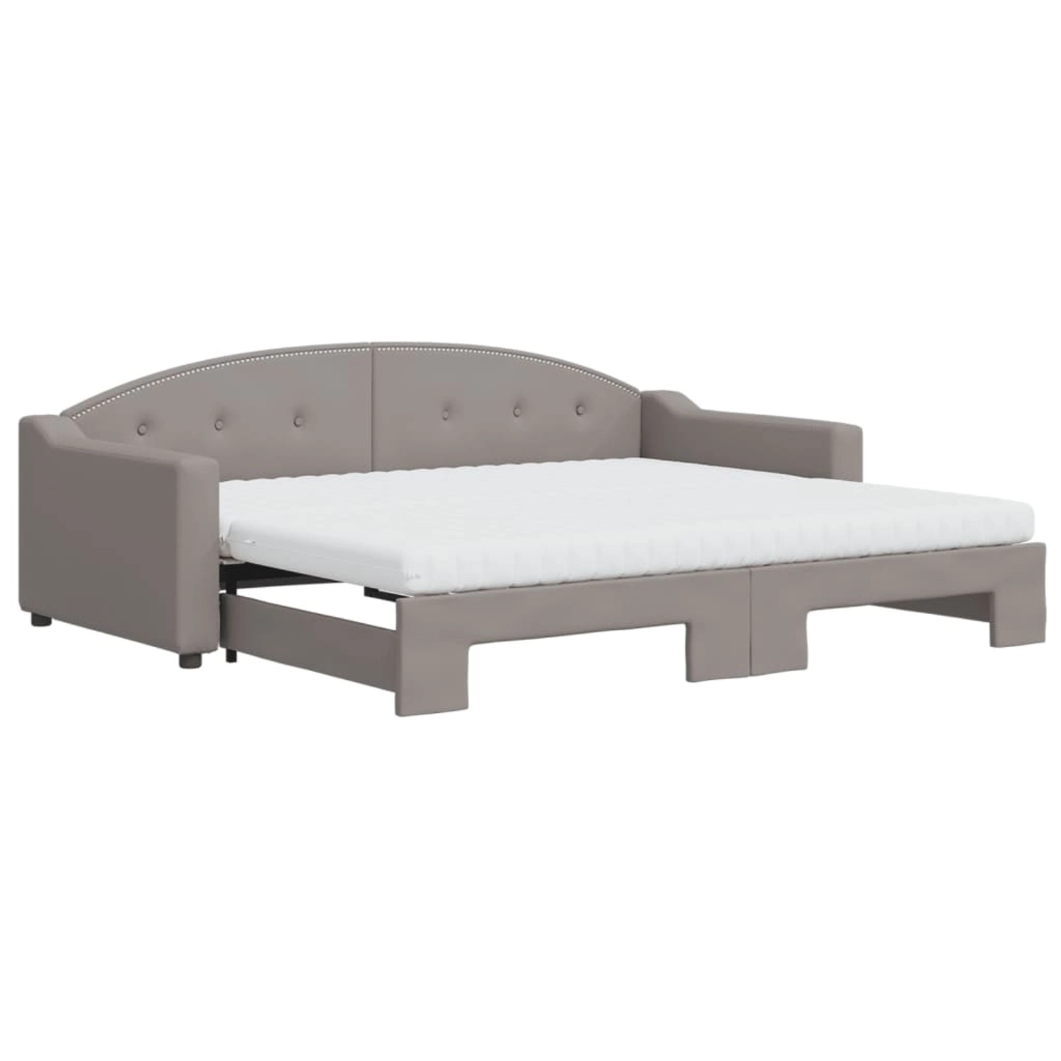 vidaXL Gästebett Gästebett Tagesbett Ausziehbar mit Matratzen Taupe 90x200 günstig online kaufen