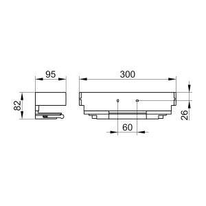 Technische Zeichnung Keuco Duschkorb Edition 11 Black Selection mit Maßen.