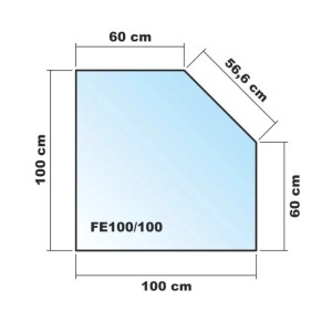 ECOfoxx Funkenschutzplatte Glasbodenplatte Fünfeck 100x100cm Schwarz