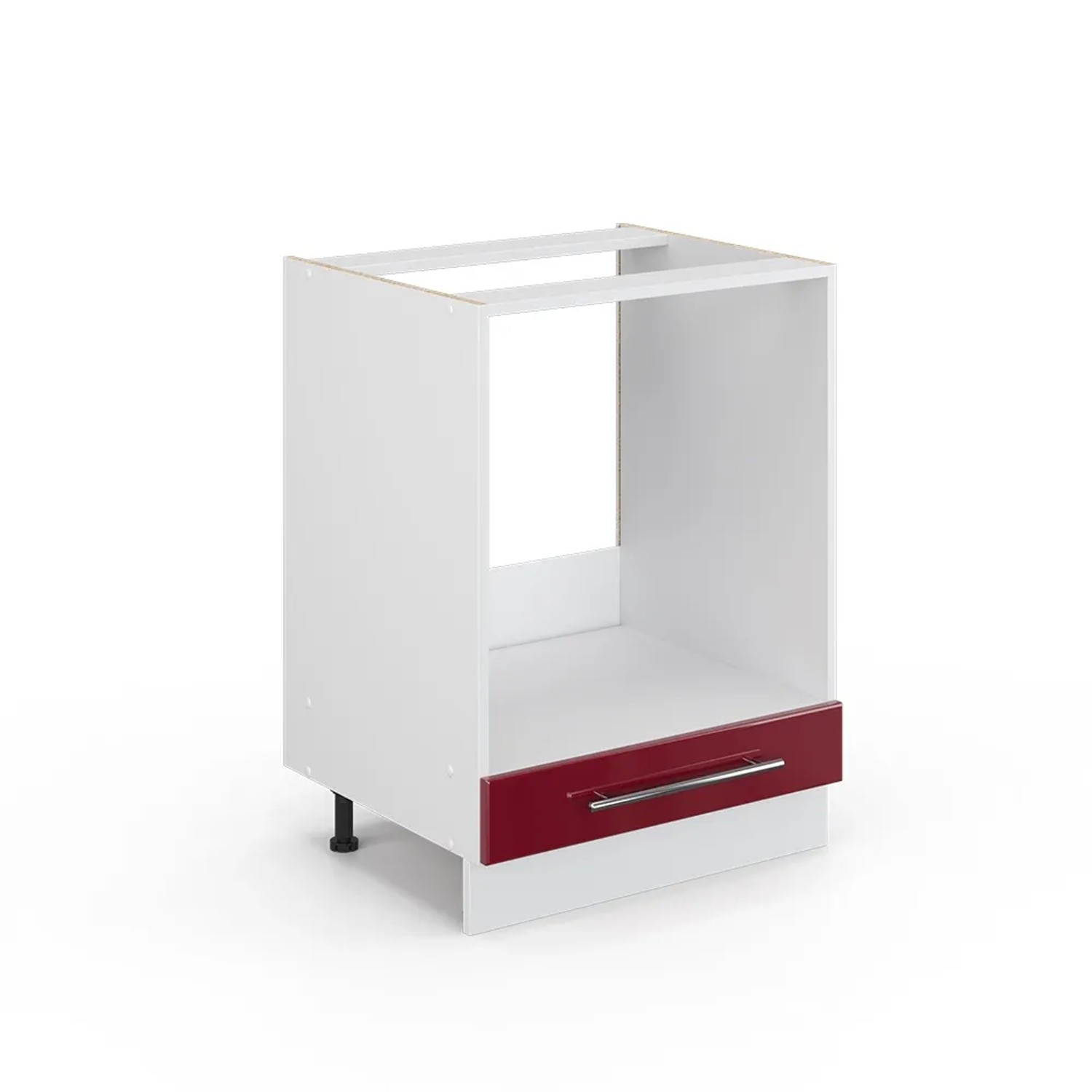 Vicco Herdumbauschrank Fame-Line Bordeaux Hochglanz/Weiß 60 cm ohne Arbeitsplatte