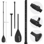 Schwarz-graues, dreiteiliges Paddel für ECD Germany SUP Board, verstellbar von 166-212 cm.