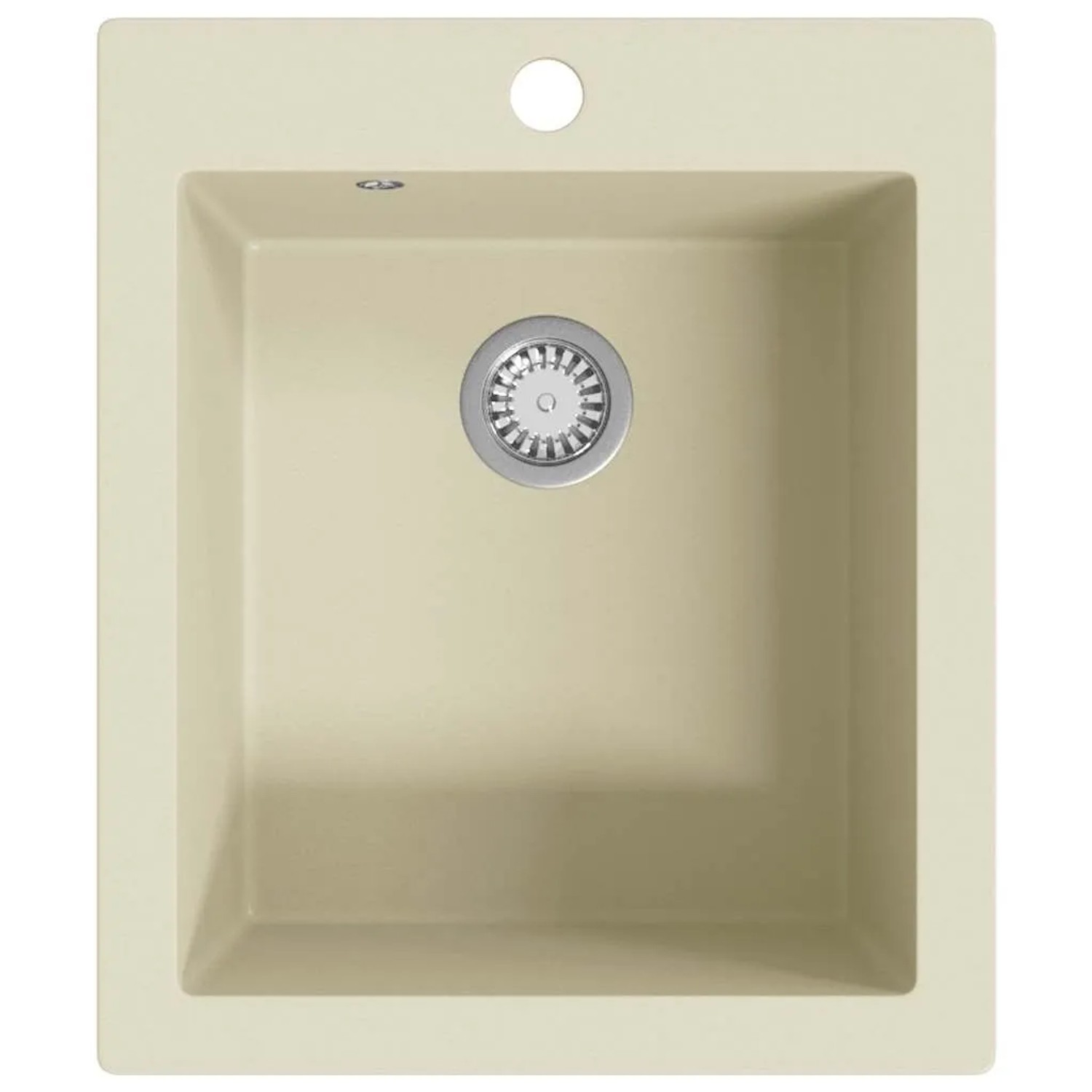 vidaXL Granitspüle Einzelbecken Beige 144850