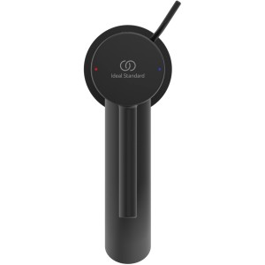 Ideal Standard Ceraline Waschtischarmatur in Silk Black mit Zugknopf-Ablaufgarnitur.