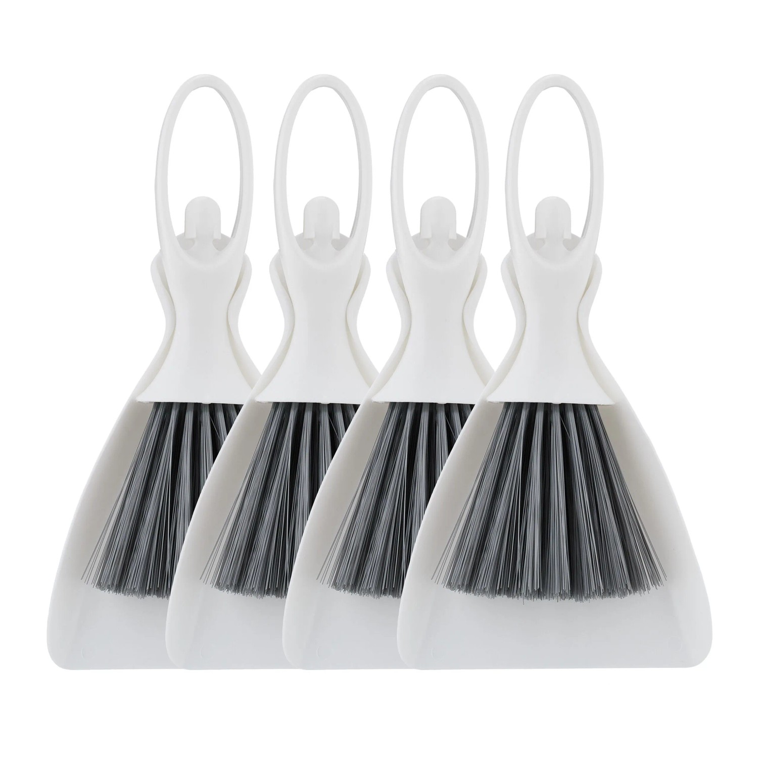 Relaxdays Tischkehrset Tänzerin Kunststoff Weiß Grau 4er Set 4 x 13 x 25 cm 0,28 kg