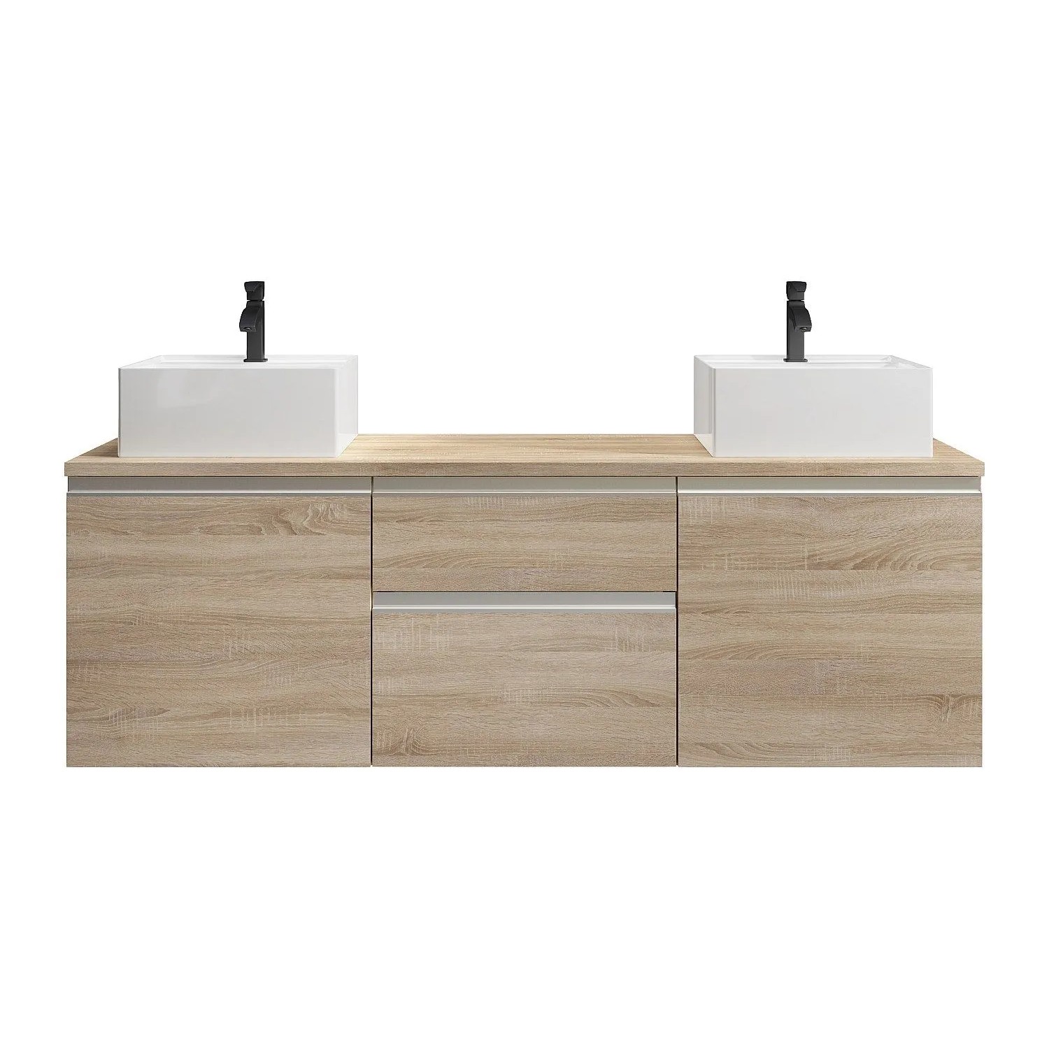 Vente-unique Doppelwaschtisch Jimena Naturfarben Hell 150 cm