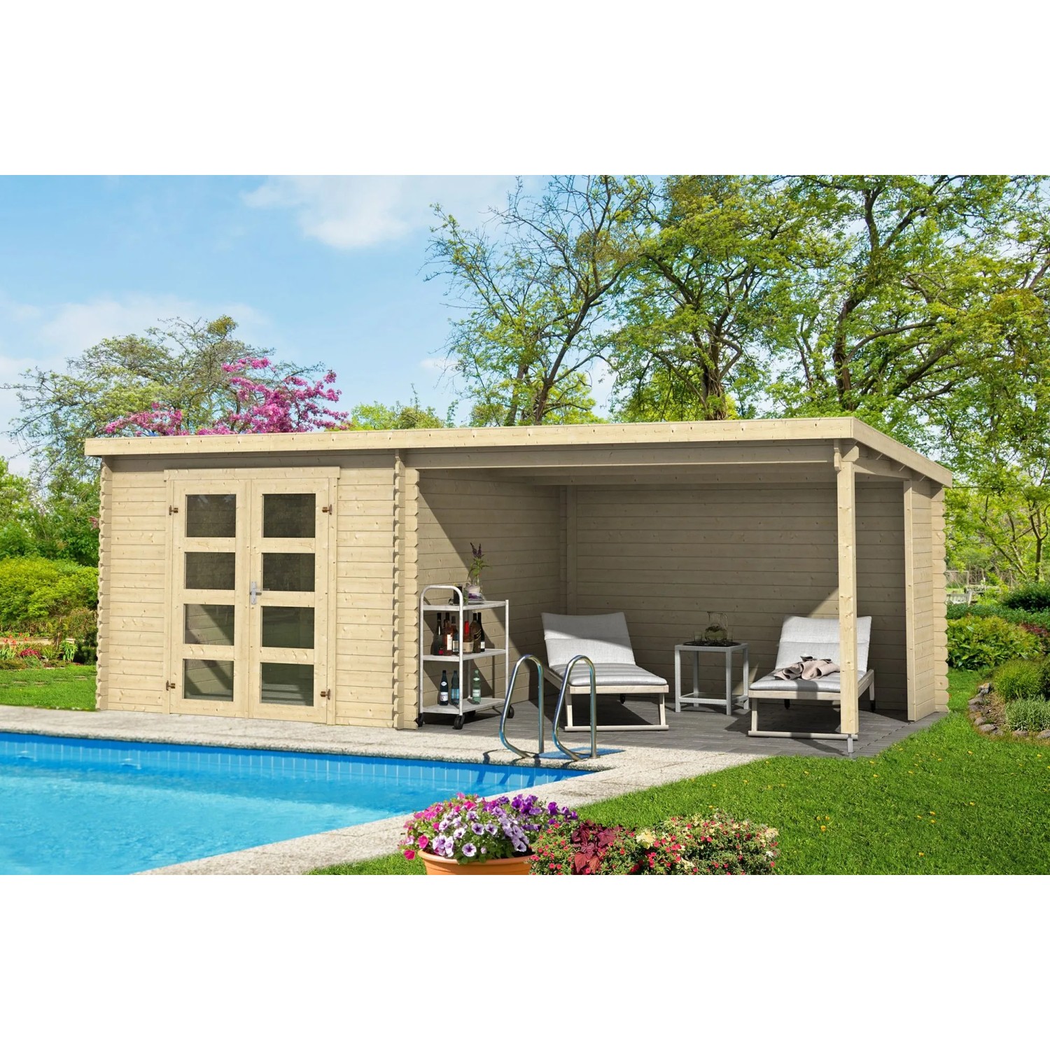 Lasita Gartenhaus Novia Plus 600 cm x 275 cm Natur/Unbehandelt