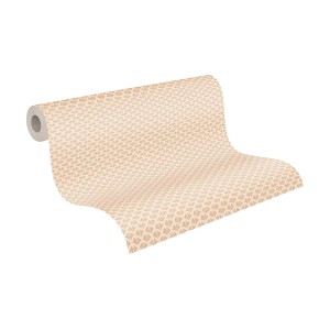 PROFHOME Vliestapete in Beige-Gold mit dezentem Ornament-Muster und leichtem Schimmer.