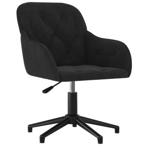 Schwarzer, drehbarer Bürostuhl aus Samt von vidaXL. Bequemer Drehstuhl für das Büro.