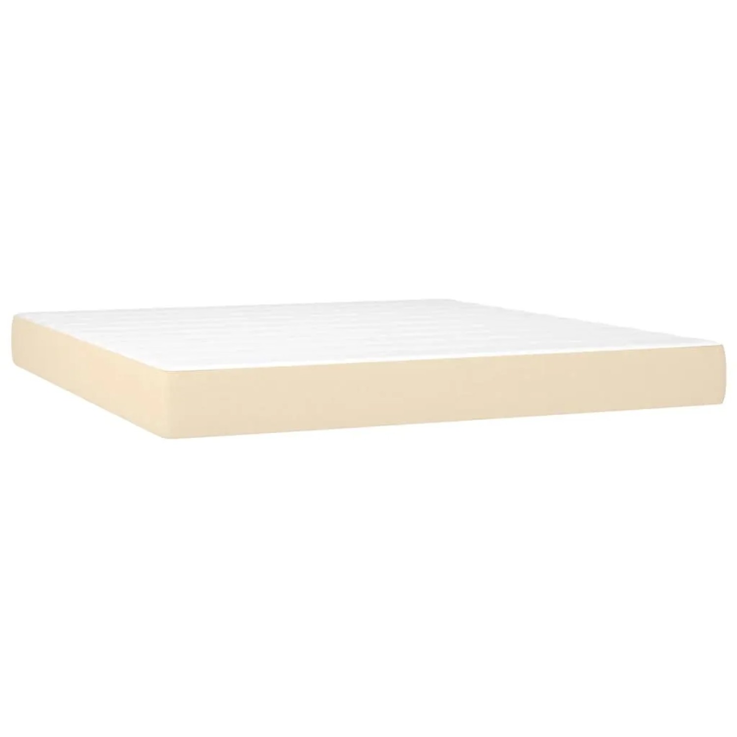 Cremefarbene vidaXL Boxspringbett-Matratze, 180x200 cm, Stoff.