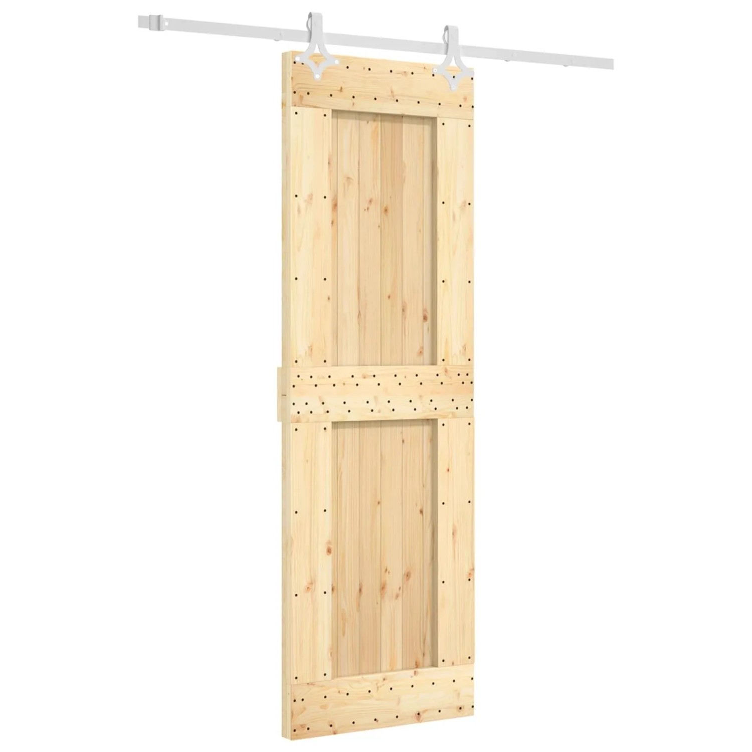 vidaXL Schiebetür Natur und Weiß 70 x 210 cm Massivkiefer 3445107
