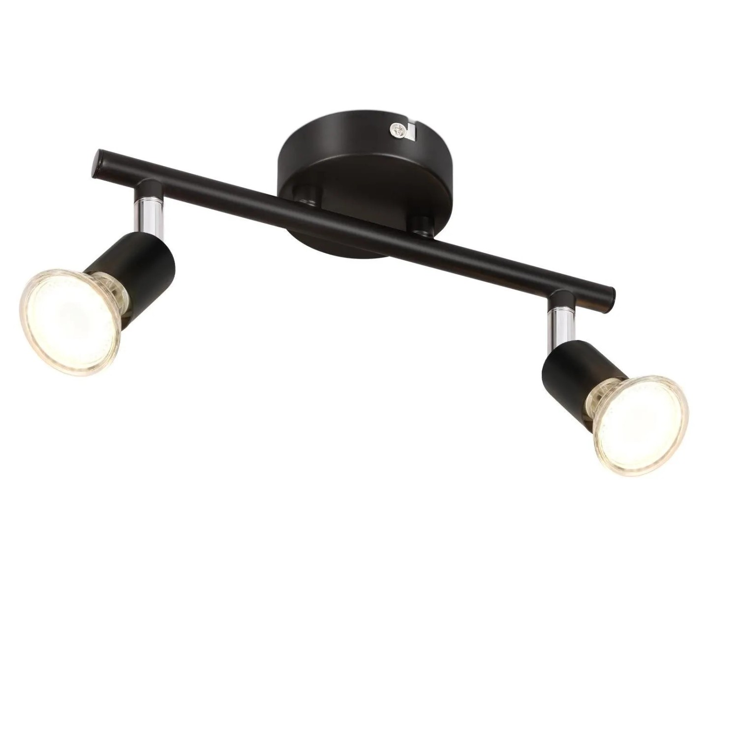 ZMH Deckenstrahler 2-Flammig GU10 Schwenkbar Schwarz Metall Ohne Leuchtmittel Max 25W
