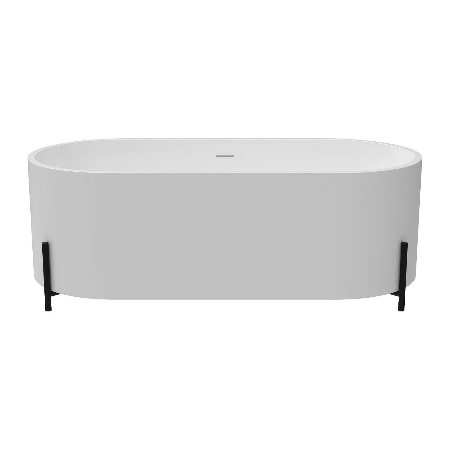 Vente-unique Freistehende Badewanne Alonsa Schwarz  Weiß 160 cm