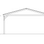 Technische Zeichnung: Skan Holz Carport Westerwald, Satteldach, Maße und Details.