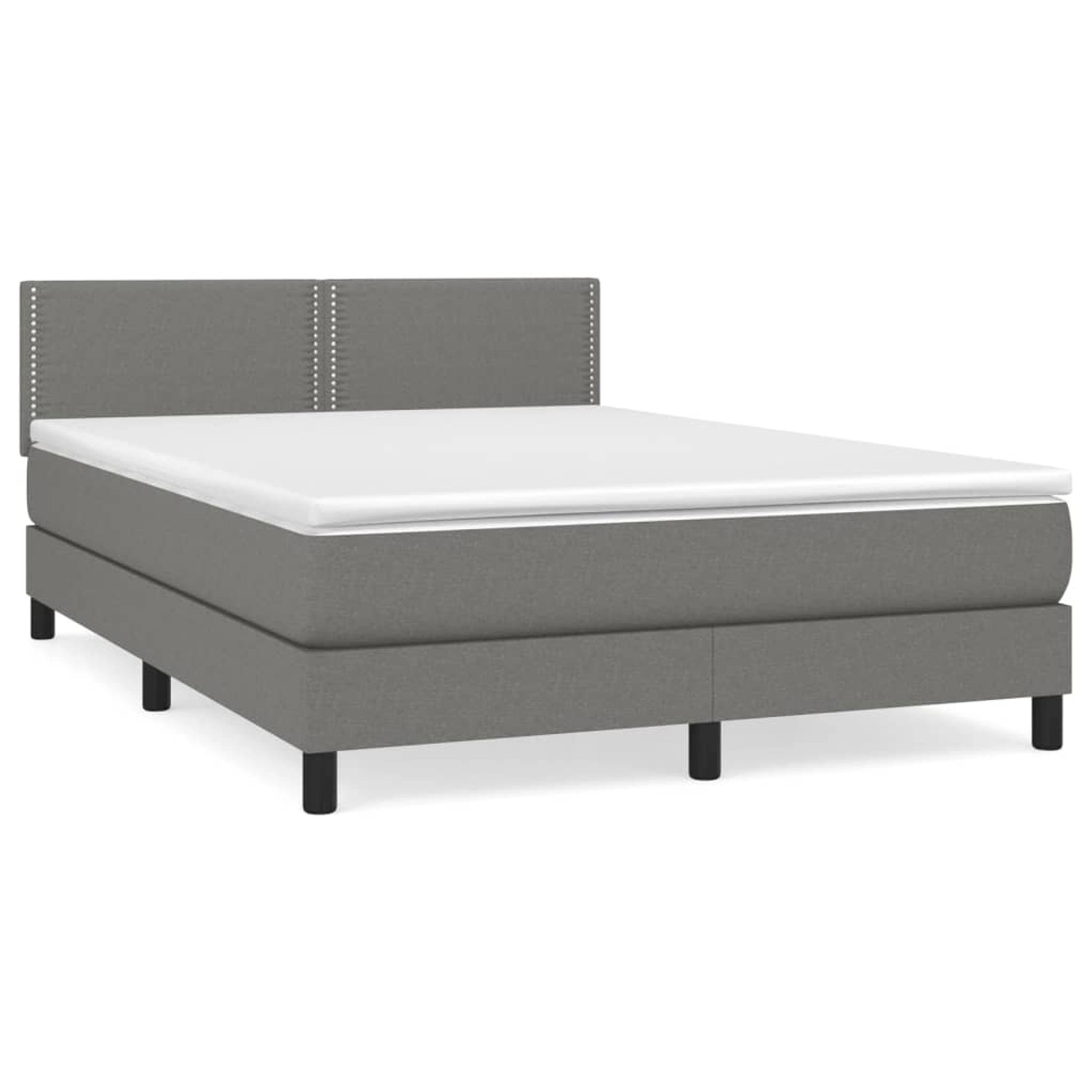 vidaXL Boxspringbett mit Matratze Dunkelgrau 140x200 cm Stoff1398759 günstig online kaufen