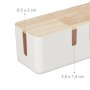 Relaxdays Kabelbox Kunststoff Holz Weiß Natur Mit Deckel 11,5 cm x 30 cm x 12,5 cm_5